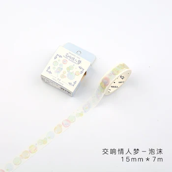 1,5 cm 7m 1 Vnt Undinė Burbulas Dizaino, Muzikos Stilius Washi Tape 