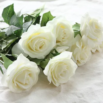 12pcs/daug Dirbtinės Gėlės Latekso Nekilnojamojo Touch Rožių Žiedų Vestuvių Puokštė Namuose Šalis Netikrą Gėlių Dekoras Pakilo Šalies Prekių