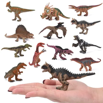 12pcs dinozauras ant rankos paketo Modeliavimas gyvūnų žaislo modelis gyvūnų skaičius Juros periodo dino Home/office apdailos kolekcines žaislas