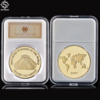 2007 Septynių Stebuklų Pasaulyje Meksika Chichen Itza Aukso Kolekcines Simbolinis Monetos W/ Kapsulė