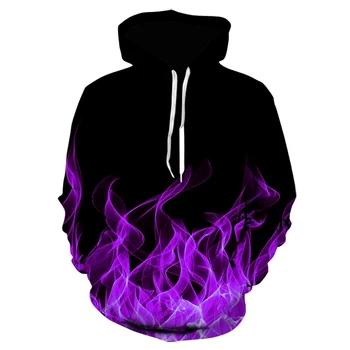2021new spalvinga violetinė liepsna hoodie 3D palaidinukė vyrų/moterų gobtuvu rudens ir žiemos juokinga kailis mens drabužiai, striukė, hoodies