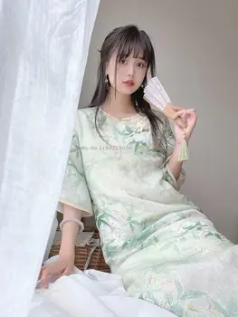 2022 kinijos patobulinta suknelė tradicinių qipao suknelė moterų nacionalinės gėlių spausdinti cheongsam qipao rytų cheongsam suknelė qipao