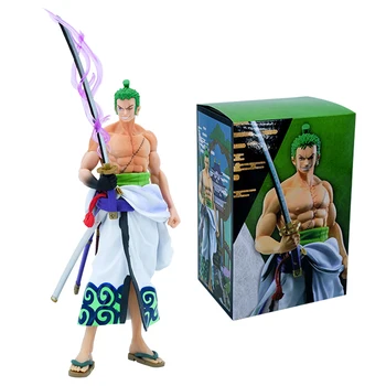 24cm Vienas Gabalas Kimono Roronoa Zoro Veiksmų Skaičius Mūšis Formą Stovi Statula, PVC Apdailos Modelio Zoro su Kardu Lėlės, Žaislai