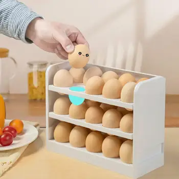 3 Sluoksnių Kūrybos Apversti Kiaušinių Dėžutės Namų Šaldytuve Kiaušinių Laikymo Dėžutė Virtuvės Kiaušinių Stovas Kiaušinių Dėklas Išlaikyti Šviežią Stelažo, Gali Laikyti 30 Kiaušinių