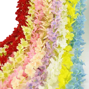 3Pcs/Daug 2M Dirbtinės gėlės string šilko vainikas vestuvių dekoravimas šalies namų sienos 