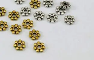 50Pcs/daug Tibeto Sidabro Metalo Snaigės Karoliukai, Metalinės Karoliukai Papuošalai Padaryti DIY Žavesio Apyrankę 8mm