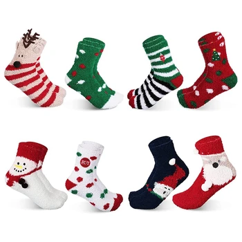 8 Porų Fuzzy Kalėdų Kojinės Pliušinis Šlepetė Kojinės Suaugusiųjų Kalėdų Kojinės Žiemą Šiltas, Purus Jaukus Įgulos Kojinės