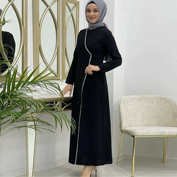 Abayas Moterų Eid Mubarakas Kukli Suknelė Juoda Islamo Drabužių Moterų Ilgai Musulmonų Suknelė Khimar Abaja Wrap Jilbab Skraiste