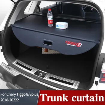 Automobilio bagažo skyriaus Uždanga Chery Tiggo 8 Tiggo 8plus 2018-2022 Drobės, Odos Anti-peeping Ir Privatumo Interjero Priedai
