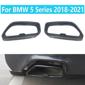 Automobilių Uodega Duslintuvo Išmetimo Vamzdžio Išėjimo iš Nerūdijančio Plieno Dangtis Dalys, BMW 5 Serijos 2018 2019 2020 2021 Su ///M LOGO