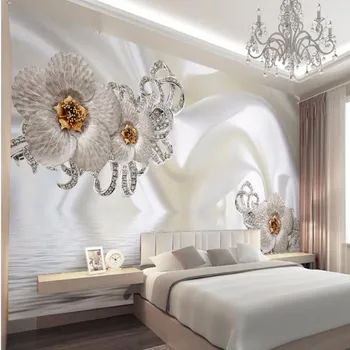 Beibehang 3d tapetai, foto diamond palace gėlių fonas viešbutis vonios kambarį televizijos meno tapetai papel de parede