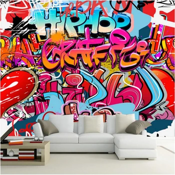 beibehang 3d tapetai sienų freskomis sienų lipdukai spalvinga gatvės grafiti baras KTV įrankiai fono sienos papel de parede