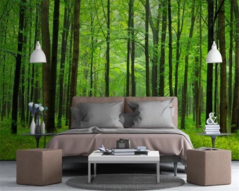 beibehang 3d tapetai Šiuolaikinės šviežių gražių miškų medienos asmenybės stereo šilko ekrano užsklanda kraštovaizdžio freskos TV fone