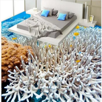 beibehang Užsakymą asmenybės jūrų baltųjų koralų tropinių žuvų vonios kambario grindų dažymas fonas super žalia grindys pasta