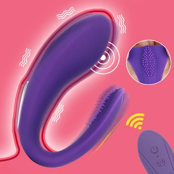 Belaidis Vibratorius Suaugusiųjų Žaislai Poroms USB Įkrovimo Dildo G Spot U Silikoninis Stimuliatorius Dvigubi Vibratoriai Sekso Žaislas, Skirtas Moters