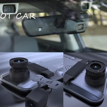 Brūkšnys Cam Black Box Automobilių 24H Galinio vaizdo Dvigubas Objektyvas HD Ciklo Įrašymo, Vaizdo Veidrodis Diktofonas DVR Camera, Vaizdo magnetofoną, Black Box