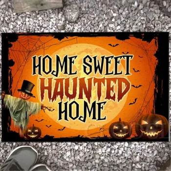 CLOOCL Helovinas Doormats Home Sweet Persekioja Namų Virtuvėje Kilimėlis, Lauko, Patalpų Koridoriuje, Ne slydimo Kilimėliai