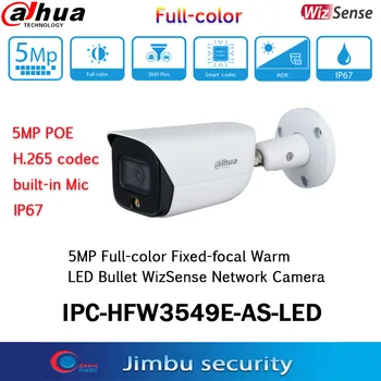 Dahua IPC-HFW3549E-KAIP-LED 5MP POE IPtv Kamera IR30M 24 valandų sutelkti visą spalvų šiltą šviesą LED kulka galva WizSense Tinklo Kameros