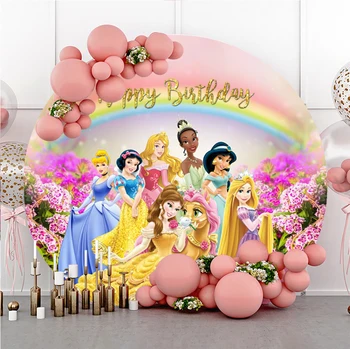 Disney Princesė Turas Fotografijos Banerio Fonas Vaikas Mergina Gimtadienio Backdrops Dekoracija Baby Shower Šalies Prekių