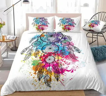 Dreamcatcher Patalynės Bohemijos Lovatiesė Akvarelė Dream Catcher Antklode Padengti Nustatyti Dropship Berniukas Mergaičių Šalikas Padengti Namų Tekstilės