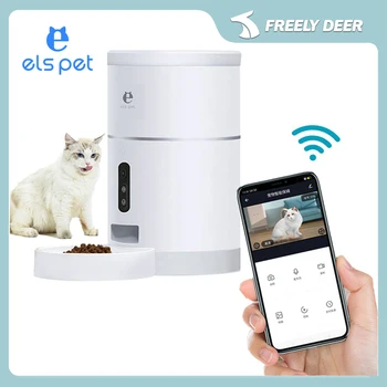 ELS PET 4L Smart Wifi Nuotolinio Valdymo Automatic Pet Feeder APP Automatiškai Katė, Šuo Laikmatis Finansuojančiojo Šėrimo Indai Maisto Dozatorius Pet Supplie