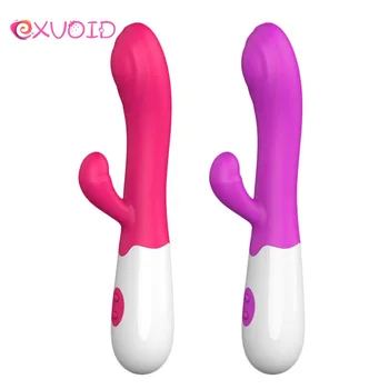 EXVOID G Spot Vibratorius Moterims Dviguba Vibracija Silikoninis Dildo Vandeniui Moterų Makšties Klitorio Massager Sekso Žaislai