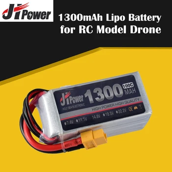 Geras JHPower Originalią Įkraunamą Bateriją 14.8 V, 1300mAh Lipo Baterija su XT60 Plug 4S 100C RC Automobilių Sraigtasparnis