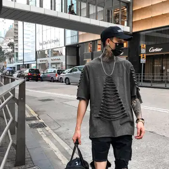 Hip-Hop, T-marškinėliai Vyrams, Harajuku Negabaritinių Viršūnes Tee Japonija Marškinėlius Streetwear Atsitiktinis Gatvės T Marškinėliai Black Punk T Marškinėliai Berniukui