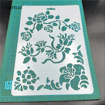 Hôte Pardavimo nuostabių gėlių užrašų knygelė trafaretai purškimo plastiko pelėsių shield 