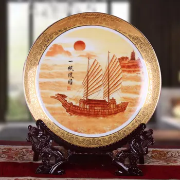 Jingdezhen Porceliano Namų Puošybai Aukso Plokštelės Namo ir Viską, Nustatyti Šiuolaikinės Mados Amatų Kabinti Plokštė