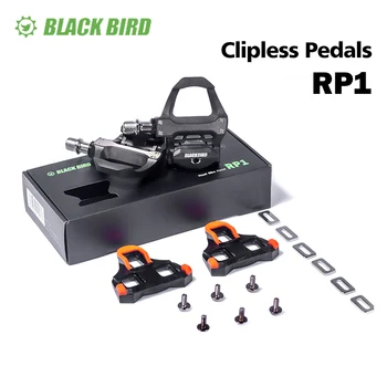 Juodas Paukštis Ultralight Kelių Dviračių Pedalus Antspaudas Guoliai Cr-Mo ašis pedalai Dviratį dviračiu plačiau pedalai platforma, dalys, priedai