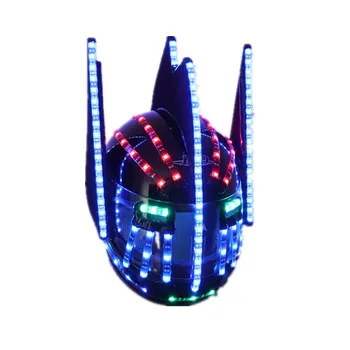 LED Šalmų Mados Šviesos Mirksi Marquee Žėrintis Šalmas Krioklio Srautą LED Robotas Šalmas Tinka Priedai