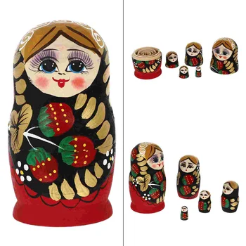 Lizdus Rusijos Dollstackingkids Dažytos Woodenparty Žaislas, Kalėdiniai Žaislai, Tradicinė Dieną Adultshalloween Ornamentu Desktop