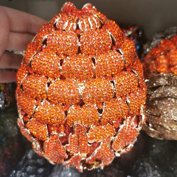 Mados Ananasų, Apelsinų 12 Spalvų Vakare Sankabos Krepšys Prabangių Deimantų Kristalų Vestuvių Nuotakos Rankinėje Peties Lady Mini Minaudiere