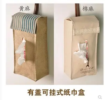 Medvilnės skalbiniai popieriniu rankšluosčiu maišelį aplinkos apsaugos vandeniui su dangteliu popieriniu rankšluosčiu galima kabinti audinių langelį džiuto