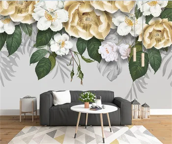 Modernus minimalistinis šviežios gėlės ir augalai, TV foną, sienos tapetai, freskos profesinės užsakymą 3D namų tapetai, lipdukai