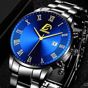 Mėlyna Paviršiaus Žiūrėti Minimalistinio Vyrai-Ultra Plonas Mados Kvarciniai Laikrodžiai Plieno Juostelės Laikrodis Vyras Sporto Žiūrėti Relogio Masculino