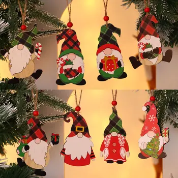 Naujas Kalėdines Dekoracijas Dažytos Medinis Pakabukas Kalėdų Eglutė Beveidis Vyras Rudolph Modelis Pakabukas
