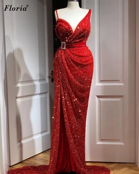 Naujas Mados Raudona Garsenybių Suknelės Ilgai Undinė Derliaus Prom Dresses Dubajus Vakare Chalatai Moterims платье 2021 нарядные Didmeninės