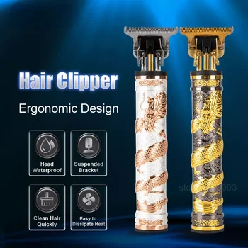 Naujas Plaukų Clipper USB Plaukų Žoliapjovės Įkraunama Plaukų Pjovimo Staklės T-Kontūro Kirpykla Belaidžius Žoliapjovės Barzdos Skustuvas Vyrams Haircu