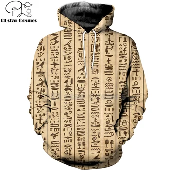 Paslaptingas retro senovės Horo Egipto deivė Faraonas totem 3d hoodies/Palaidinukė Žiemą, rudenį, juokinga ilgomis rankovėmis streetwear-49