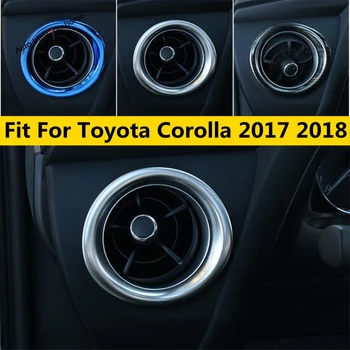 Prietaisų skydelio, Priekinės Oro Kondicionavimo KINTAMOSIOS srovės Lizdo Angos Žiedas Dangtelis Apdaila Toyota Corolla 2017 2018 Nerūdijančio Plieno Vidaus reikalų Accessories