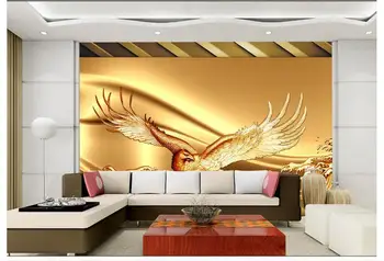 Pritaikyti 3d tapetai, 3d sienų freskomis wallpape 3 d golden eagle nustatymas sienos atleidimo grožio kambarį foto tapetai