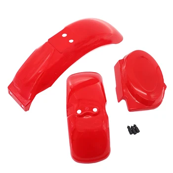 Raudona Priekiniai Galiniai Plastikiniai Sparnas Guard su kairysis sparnas Honda Beždžionė Z50 Z50R 50J Z50 Gorila Bike, Motociklų Dalys