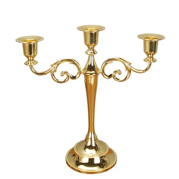 Sidabro/aukso/bronzos/juoda 3-arm ramstis liustra vestuvių papuošimas žvakės, šviestuvo apdaila