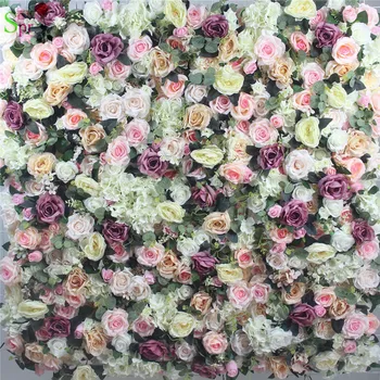 SPRFree Laivybos 24pcs/daug aukštos kokybės 3D gėlių sienos vestuvių fonas, dirbtiniai rožių hydrangea gėlių kompozicijos