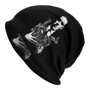 Storytime Su Lovecraft variklio Dangčio Skrybėlę Cthulhu Lovecraftian Megzti Skrybėlę Skullies Beanies Skrybėlę Vyrų Rudenį, Žiemą Šilta Dvejopo naudojimo Kepurės