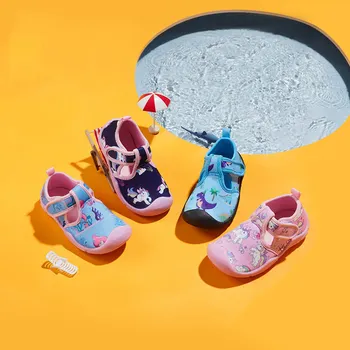 Vaikų Batai 2021 m. vasarą nauja mergina baby soft apačioje vaikams, cartoon modelis kvėpuojantis berniukas, kojų apsaugos, batai