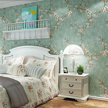WELLYU Amerikos kaimo neaustinių ekrano užsklanda mažų gėlių Europos retro retro stiliaus miegamojo kambarį ab versija tapetai